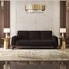 Granada Premium 3 Seater Fabric Sofa in Deep Brown Velvet Colour