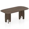 Brava Solid Wood 6 Seater Dining Table with 6 Zen Solid Wood Dining Armchair in (Finish: Danish Walnut, Colour: Rust Boucle)