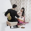 Quad Jacquard Wooden Footrests in Cream Color