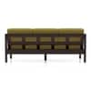 Cairo 3 Seater Wooden Sofa in Green Olivia Colour