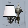Devansh Metal Electric Wall Light in Antique Gold Colour with White & Black Shade Count of 1 Light