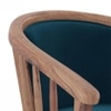 Bella Solid Wood Lounge Chair in Teak Finish and Night Blue Velvet Colour