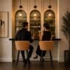 Doe Buck Velvet Counter Height Bar Stool in Brown Colour