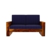 Maruti 2 Seater Wooden Sofa (BLUE Colour, Honey Finish)