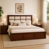 Eshaan Solid Wood Compact King Bed Hydraulic Storage Provincial Teak Finish Mattress 72 x 72 Inches
