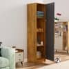 Hexa Red Wooden 1 Door Wardrobe with Huge Storage Space in Giant Wood and Slate Grey Colour