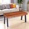 Mayfield Sheesham Wood Contemporary Rectangle Coffee Table In Natural Teak Finish