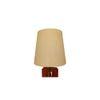 Stella Brown Wooden Table Lamp with White Fabric Lampshade