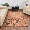 Multicolor Floral Machine Made Polyester 2 X 5 Feet Carpet