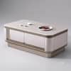 The Grand Executive Dual Drawer MDF Coffee Table Cream Gloss Bronze Trim