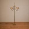 Lior Handicrafted Floor Lamp in Antique Silver Brass finish and Amber Colour