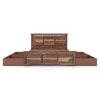 Fidora Solid Wood King Size Drawer Storage Bed In Teak Finish