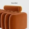 Wooden Twist Veylo Modern Line Design Bench with Round Back Pillow in Orange Colour