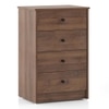 Ben Engineered Wood Chest of 4 Drawers in Classic Walnut Finish