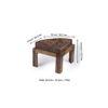 Nashville Sheesham Wood 4 Seater Coffee Table Set In Teak Finish Brown Sparkle Velvet Cushion