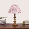 Devansh Multicolor Cotton Table Lamp With  Wood Natural Base (10X10X16) Inches)-40