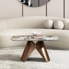 Aeris Oval Metal Coffee Table in Saturn Spanish Ceramic Finish