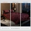 Stoa Paris Comforter Set Double Bed, 300TC Satin Double Bed Comforters in Velvet Wine