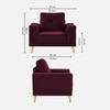 Nency Velvet 1 seater Sofa Red wine