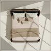 Valerio Duo-Panel Luxe King Size Bed in Navy Blue colour Velvet with Oak wood Frame