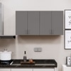 4 Doors Modular Wall Mounted Kitchen Cabinet With Adjustable Shelf In Slate Grey Finish