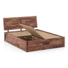 Terence Solid Wood Queen Size Box Storage Bed In Teak Finish