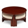 Nashville Sheesham Wood Accent Coffee Table Set With 4 Stools In Honey Finish