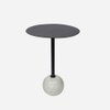 Metalsmith Stylish Round Side Table – Metal & Marble, Black