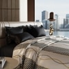 Stoa Paris Satin Comforter, 300TC Comforters for King Size Bed or King Deep Black