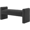 Wooden Twist Soft Hropzy Boucle Upholstered Armrest Ottoman Bench in Dark Grey Colour