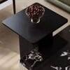 The Noir Grandeur Dual Tier Nesting Coffee Table with Black Marble Top