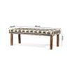 Asteria Solid Wood 2 Seater Bench In Stripe White Jackard Fabric