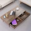 Hexa Engineered Wood Coffee Table With 2 Drawers In Flower Wenge