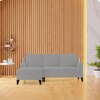 Left Aligned 2 Seater Left Aligned Chaise Light Grey Sofa Cover