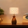Devansh Multicolor Cotton Table Lamp With  Wood Natural Base (7X13 Inches)-16
