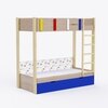 Pine Tree Single Size Bunk Bed In Electric Blue Colour