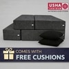 Usha Shriram Folding 2 Seater Double Foam Fold Out Sofa Cum Bed in Dark Grey Colour