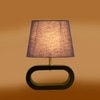 Devansh Grey Cotton Table Lamp With  Wood Black Base -7