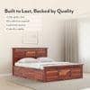 Fidora Solid Wood King Size Hydraulic Storage Bed In Honey Finish