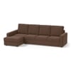 Apollo Compact Sofa (Colour : Daschund Brown, Cushion : Soft, Back Type : High Back, Seating Capacity : Left Aligned 3 Seater + Left Aligned Chaise + Ottoman)