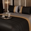 Stoa Paris 300TC UltrSatin King Size Bedsheet with 2 Pillow Covers Satin King Grey, Gold Black