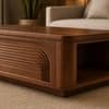 Norwood Sheesham Wood Layered Arch Coffee Table in Walnut Finish