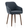 Dane Solid Wood Dining Table 6 Seater with 6 Rochelle Lounge Chairs (Finish: Honey, Colour: Marengo Grey Velvet)