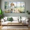 The Castle Decor Women Abstract Wall Painting Wooden Framed 27x48 Inch (Style 2)