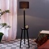 Fiona Black Cotton Shade Floor Lamp