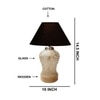 Devansh Conical  Black Cotton Shade  Lamp With  Wood & Mosaic Glass Base For Decoration /Office/Home/Gifting/Study For Decoration /Office/Home/Gifting/Study -(10X10X14.5) Inches -