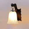 Devansh Solid Wood Electric Wall Light in Brown Colour with White Shade Count of 1 Light