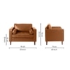 Bruch PU Leather Club Chair - Tan
