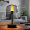 Iconic Pillar Table Lamp in Black Base And Clear Glass Shade