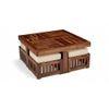 Palladio Sheesham Wood Accent Coffee Table Set With 4 Stools In Natural Teak Finish